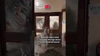 Huge rogue wave smashes through doors in Marshall Islands shorts [upl. by Akemihs]