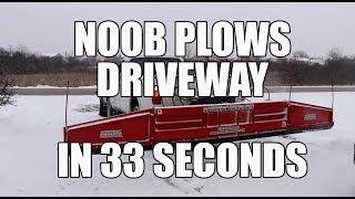 Newbie Plows Driveway in 33 Seconds  Short Iron Fab BackBlade [upl. by Mainis]