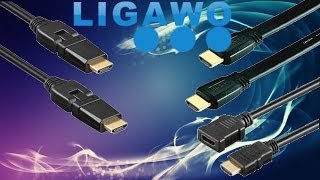 Hardware  HDMI Kabel 06  Ligawo HDMI Kabel winkelbar  drehbar Flachkabel Verlängerung [upl. by Nhguavahs]