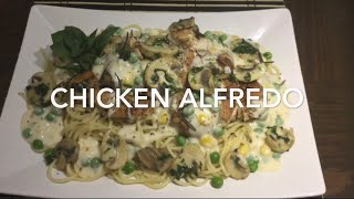 CHICKEN FETTUCCINE ALFREDO RECIPE فيتوتشيني ألفريدو بالدجاج والفطر بمذاق رائع [upl. by Enyawal358]