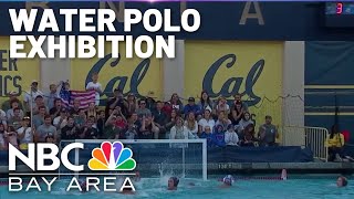 Water polo exhibition game takes place ahead of Paris Olympics [upl. by Htevi]