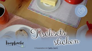 Tischsets mit Kästchenstich sticken [upl. by Saffian]