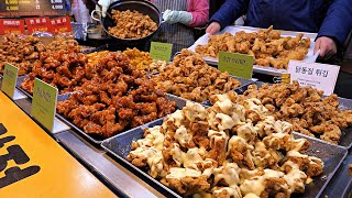 치킨의 성지 줄서서 먹는 망원시장 치킨 닭강정 통닭 길거리음식  Crispy Spicy chicken Dakgangjung  Korean Street food [upl. by Lennor]