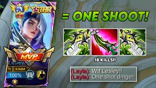 LESLEY ONE SHOOT BUILD IS HERE🔥 LESLEY BEST BUILD 2024 MLBB [upl. by Aivan]