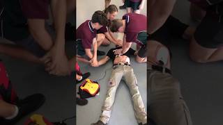 Live CPR training Students conduct a MOCK  Cardiac Arrest and CPR Scenario [upl. by Holloway916]