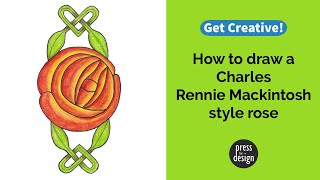 How to draw a Charles Rennie Mackintosh style rose [upl. by Sadoff]