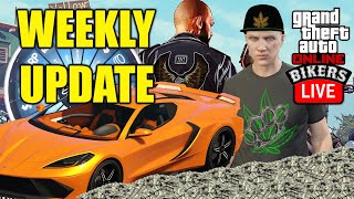 GTA 5 ONLINE WEEKLY UPDATE 420 EVENT MC SALES DOUBLE [upl. by Kilan368]