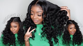 WOW Loose Deep Wave Wig Install with Wand Curls Ft Wiggins Hair [upl. by Teyugn]