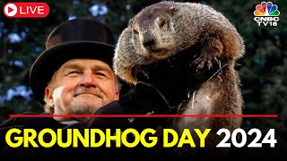 LIVE Groundhog Day 2024  Famous Groundhog Punxsutawney Phil  Punxsutawney Pennsylvania  IN18L [upl. by Nuahs121]