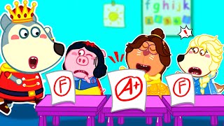 Wolfoo Helps Five Little Princess in School A Fun Lesson on Kindness 🤩 Wolfoo Kids Cartoon [upl. by Ylrehs242]