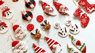 Polymer Clay Christmas Earrings Ideas and Tutorials [upl. by Ilrebma]