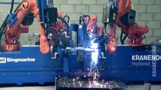 Robotic pipe shop  Flange Assembly Line [upl. by Onoitna655]