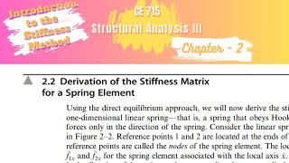 Derivation for a Spring Element  Chapter 2  Structural Analysis3  Finite Element Method [upl. by Fowkes]