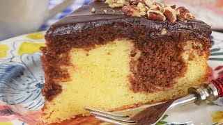 Marble Yogurt Cake Recipe Demonstration  Joyofbakingcom [upl. by Annaili]