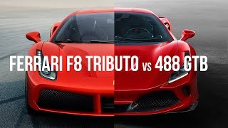 Ferrari F8 Tributo vs 488 GTB [upl. by Virgilio]