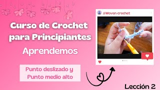 Tutorial punto deslizado y punto media vareta  Crochet para principiantes [upl. by Suirtemed199]