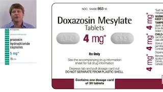 Alpha blockers Prazosin doxazosin alfuzosin tamsulosin osin drugs [upl. by Mittel]