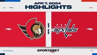 NHL Highlights  Senators vs Capitals  April 7 2024 [upl. by Gelhar]