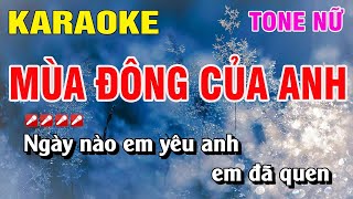 Karaoke Mùa Đông Của Anh Tone Nữ Nhạc Sống  Nguyễn Linh [upl. by Ocin]