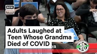 AntiMask Adults Laugh at Teen Who Lost Grandma to COVID19 [upl. by Kinney]