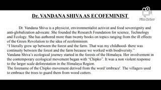 Ecofeminism  Vandana Shiva [upl. by Ammadis]