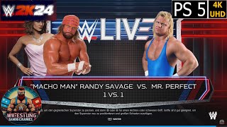 WWE 2K24  Macho Man Randy Savage vs Mr Perfect  PS5 [upl. by Adnawaj272]