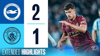 EXTENDED HIGHLIGHTS  Brighton 21 Man City  Haaland scores in City defeat [upl. by Ecnadnac]