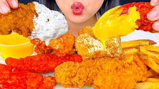 ASMR WINGSTOP CHICKEN TENDERS  HOT HONEY HOT BUFFALO MANGO HABANERO AND GARLIC PARM  MUKBANG [upl. by Rollo]