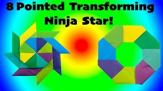 Transforming Ninja Star How to fold 8Pointed [upl. by Kerat]