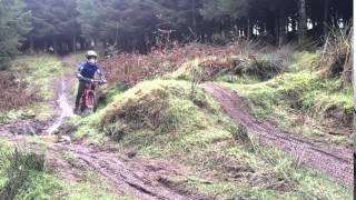 Triscombe MTB DH Trails Quantocks Charlie age 10 learning to jump [upl. by Arimat]