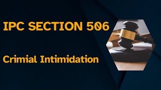 IPC Section 506 Criminal Intimidation law india [upl. by Merkle]