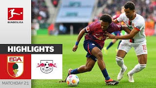 Leipzig Challenged In Intense Battle  FC Augsburg  RB Leipzig  Highlights MD 21 Buli 2324 [upl. by Balas]