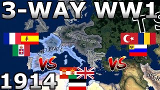 Crazy 3Way Great War  HOI4 Timelapse shorts [upl. by Mccarty]