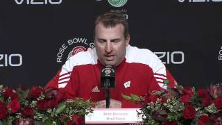 2011 ROSE BOWL Post game press conference  Head Coach Bret Bielema [upl. by Raynard]