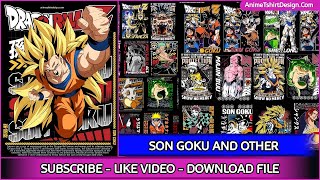 DOWNLOAD son goku SSJ3 AND OTHER anime characters png pack T shirt Designs Bundle  JUMAT 11 1613 [upl. by Ssac]