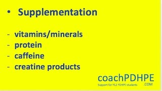 HSC PDHPE Core 2  Supplementation [upl. by Cherice]