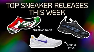 2024 Top Sneaker Releases This Week  Clogposite Supreme Nike SUNDR Black AE1 Bulldog Salehe Juniper [upl. by Anoid]