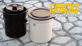 Fermenting Crocks Compared Open Crock vs Water Sealing Crock [upl. by Hamer]