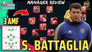 BATTAGLIAS NEW 3 AMF FORMATION IS OVER POWERED  4312 MANAGER REVIEW  PES 2021 MOBILE [upl. by Daney]