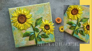 Sunflower Clay Painting  Clay Art On Canvas  Clay Mural Painting  3D Canvas Art [upl. by Notned]