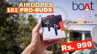 BEST Wireless Earbuds UNDER ₹1000 boAt Airdopes 161 PRO Buds 🔥🔥  Almost perfect TWS  50 hours 🤯 [upl. by Ebberta784]