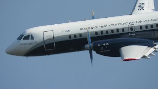 The best of turboprop sound Ilyushin Il114 passing overhead at takeoff power mode [upl. by Bernstein]