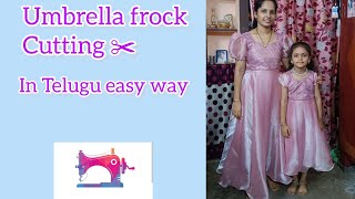 umbrella frock cutting full video in Telugu easy way [upl. by Jeminah]