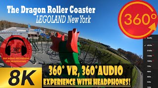 The Dragon roller coaster 8K 360 VR Legoland New York [upl. by Teerpnam]