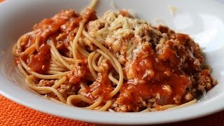 Spaghetti z mięsem mielonym i sosem pomidorowym szybki przepis [upl. by Nandor536]