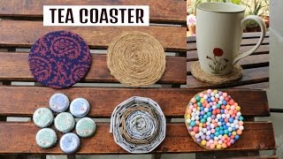 5 DIY TEA COASTER made with WASTE  DRINK COASTER [upl. by Ahsahs]