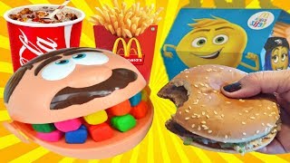 Jose Playdoh Dentista en Mcdonalds de Verdad 🍔comiendo Hamburguesa Patata FritaSorpresa de Emojis [upl. by Mcgruter]