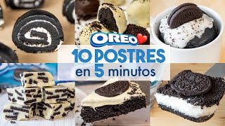 10 POSTRES de OREO Fáciles y Sin Horno 🍫  con 3 Ingredientes [upl. by Jo Ann]