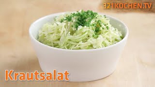 Knackigen Krautsalat einfach selber machen  aus Weißkohl mit Rezept [upl. by Ecilegna338]