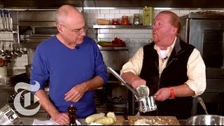 Mario Batali and Mark Bittman Make Gnocchi Recipe With Squash  The New York Times [upl. by Ahsinrev]